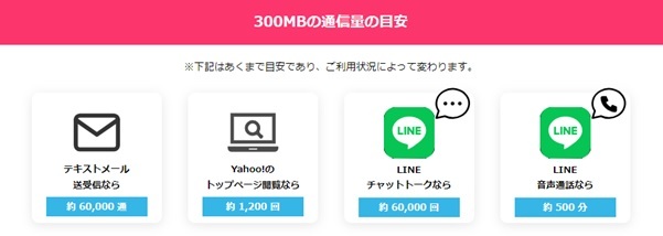 300MBの通信料の目安
