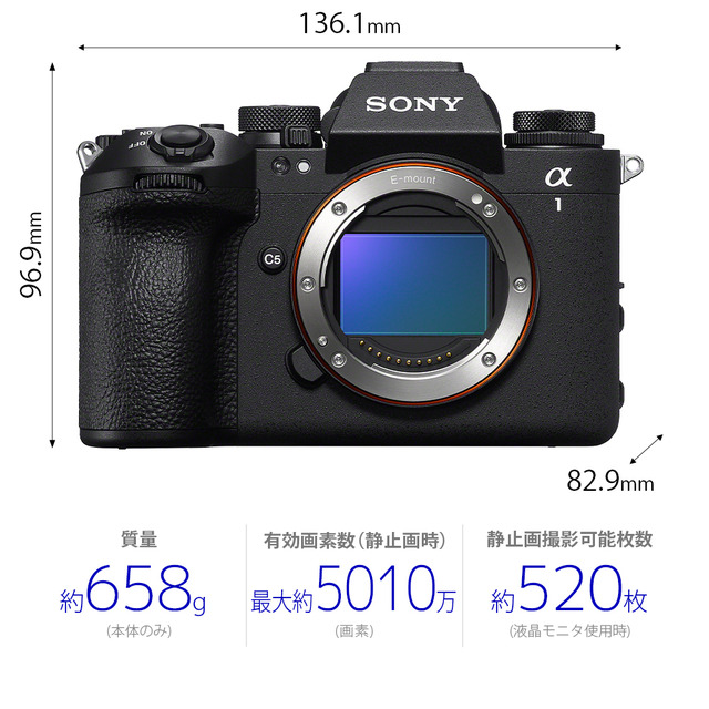 ソニー α1 II ボディ [ILCE-1M2] サイズイメージ