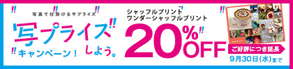 写プライズしようキャンペーン！！　シャッフルプリント・ワンダーシャッフルプリント20%OFF
