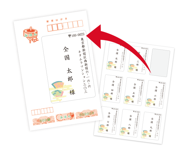 年賀状の宛名シール